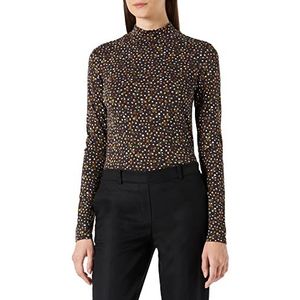 Scotch & Soda Maison Dames Mock Neck Allover Printed Slim Fit Top T-Shirt, Space Floral Pumpkin Spice 5524, L