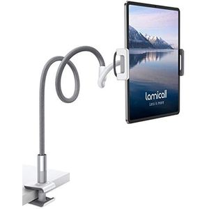 Lamicall Zwanenhals tablet houder, Universele tablet standaard - 360 Flexibele Lazy Arm houder klem montage beugel bed voor 4.7~10.5 ""iPad Air Pro mini, Samsung Tab, iPhone, meer apparaten - Grijs