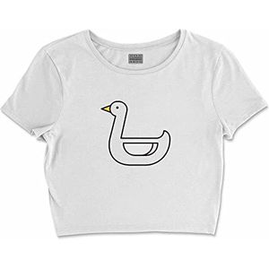 Bona Basics, Digitaal bedrukt, Basic T-shirt voor dames,% 100 katoen, wit, casual, damestop, maat: S, wit, S/Kort