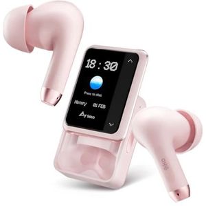 Wireless TWS AI Smart Ikko Active Buds: hoofdtelefoon met ruisonderdrukking, Bluetooth-verbinding, directe vertalingsfunctie, 4G Sim, WLAN, tot 30 uur looptijd, ChatGPT, AppSore Pink