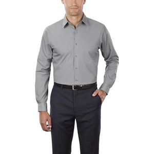 Van Heusen Men's Size FIT Dress Shirt Poplin (Big and Tall), Grey Stone, 18.5"" Neck 35""-36"" Sleeve