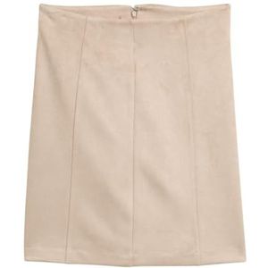 TOM TAILOR - Kokerrok - Beige - Knielengte - Aansluitende Pasvorm