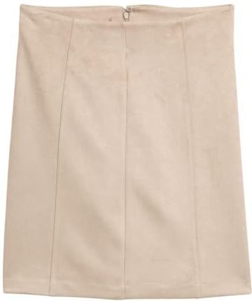 TOM TAILOR - Kokerrok - Beige - Knielengte - Aansluitende Pasvorm