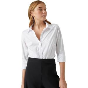 Koton Basic shirt met lange mouwen voor dames, wit (000), 44