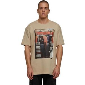 Mister Tee Upscale - Upscale Magazine Oversize Heren T-shirt - Beige