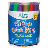 Baker Ross AR874 glitterstickers voor kinderen – perfect voor creatieve knutselwerkjes (24 stuks),gesorteerd