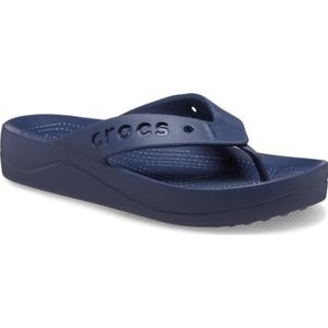 Crocs Baya Platform Flip Sandaal voor dames, marineblauw, 42/43 EU