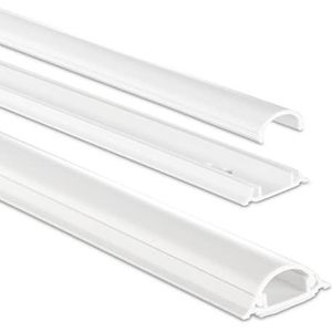 Hama Zelfklevend PVC, Kabelafdekking Halfrond 3,5 cm x 100 cm, Tot 2 Kabels, Wit