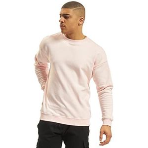 Urban Classics Sweatshirt voor heren, met ronde hals, trui met brede geribbelde manchetten voor mannen in vele kleuren, maten XS - 5XL, roze (Pink 185), XS Grote Maten