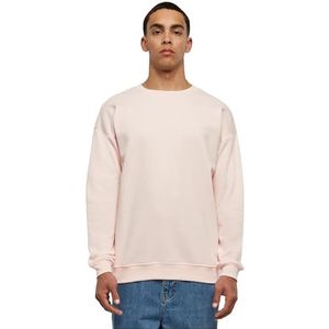 Urban Classics Sweatshirt voor heren, crewneck, trui met brede geribbelde manchetten voor mannen, in vele kleuren, maten XS - 5XL, roze (pink 185), XS Grote maten