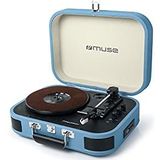 Muse MT-201 BTB Retro platenspeler met Bluetooth, ingebouwde stereoluidsprekers en USB (RCA-uitgang, AUX-ingang, hoofdtelefoonaansluiting), blauw