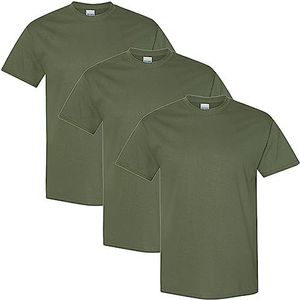 GILDAN Heren zwaar katoenen T-shirt, stijl G5000, multipack, militair groen (3-pack), XXXL (Pack van 3), Militair Groen (3-pack), 3XL
