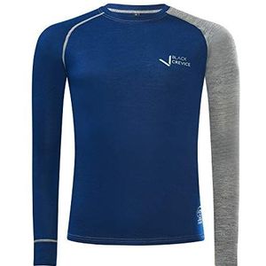 Black Crevice Herenshirt met lange mouwen van merinowol