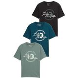 Tom Tailor - T-shirt - Washed jasper green - 3-delig - Met print