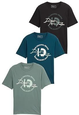 Tom Tailor - T-shirt - Washed jasper green - 3-delig - Met print