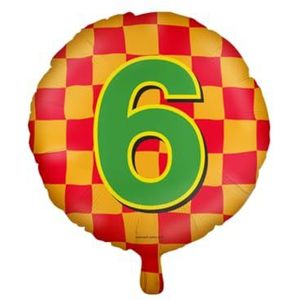 PD-Party 7042106 Gelukkig Folie Ballonnen | Happy Balloons | Viering | Feest Decoraties - 6 Jaren, Rood/Goud, 46cm Lengte x 46cm Breedte x 46cm Hoogte