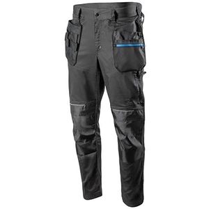 Högert Technik - WURNITZ elastische beschermende broek donkergrijs 3XL (58) | Professionele WURNITZ heren beschermende broek | werkbroek heren werkbroek met kniebeschermzakken duurzaam en comfortabel,
