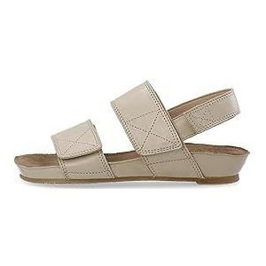 CA'SHOTT A/S Casava 61200267 Velcro Leather Platte damessandalen, taupe, 38 EU