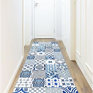 Vinyl tapijt, Barcelona, blauw, 66 x 250 cm
