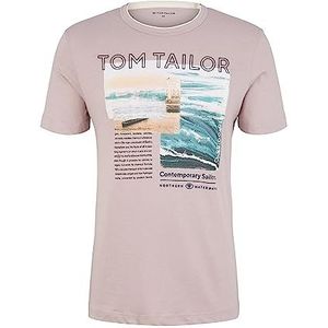 TOM TAILOR Uomini T-shirt 1035550, 31508 - Velvet Rose Fine Stripe, M