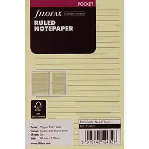 Filofax Pocket gelijnde Notitiepapier - Katoen Crème