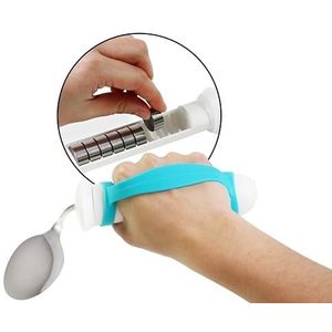 KMINA - Gebogen Lepels voor Ouderen voor Artritische Handen, Adaptief Bestek Volwassenen met een Handicap, Lepel met Handgreep, Bendable Spoons for Elderly, Cutlery for Disabled