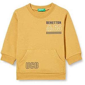 United Colors of Benetton Sweatshirt met ronde hals en lange mouwen voor kinderen en jongeren, gele mosterd 0p6, 1 jaar