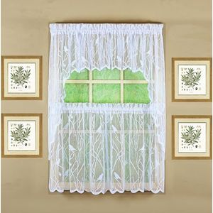 Today's Curtain, Songbird semi-doorschijnende kanten laag 36"", wit, 56"" B x 36"" L