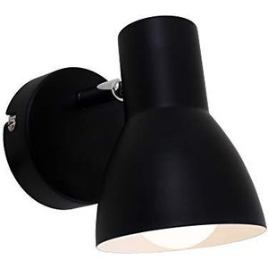 Briloner Leuchten wandlamp, wandspot, schijnwerper draai- en zwenkbaar, 1 x E14, max. 25 watt, retro, zwart, 80 x 130 mm (DxA).