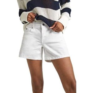 Pepe Jeans Dames ontspannen korte Mw Shorts, wit (Denim-TC2), 27W, Wit (Denim-tc2), 27W