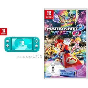 Nintendo Switch Lite Console, Turquoise (Nintendo Switch) & Mario Kart 8 Deluxe (Nintendo Switch)