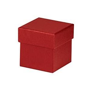 Rössler 13421453360 - Boxline kartonnen doos, vierkant, 65 x 65 x 65 mm, rood, 1 stuk