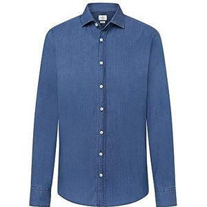 HACKETT LONDON heren overhemd strtch dm, denim, XXL