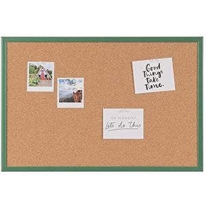 Bi-Office Kurk prikbord, kurkbord met groene MDF-lijst, 60 x 40 cm