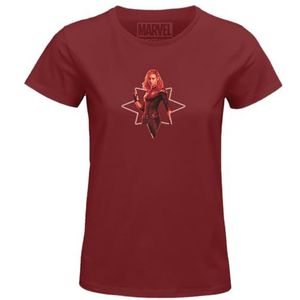 Marvel « Captain WOMAVLSTS016 T-shirt voor dames, bordeauxrood, maat L, Bourgondië, L