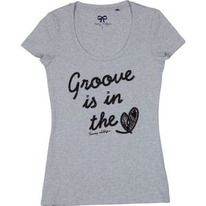 Tommy Hilfiger Dames T-Shirt, All over Print GROOVE IS IN THE HEART S-NK TEE/1M87619024