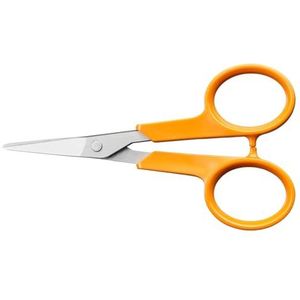 Fiskars Classic manicureschaar, Afgeronde punten, Rechts- en linkshandig, Totale lengte: 10 cm, Verbeterde ergonomie van de handgrepen, Roestvrij stalen/kunststof handgrepen, Oranje, 1075060