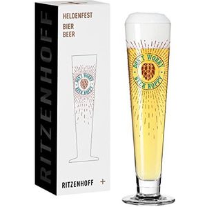 RITZENHOFF 1011012 bierglas 330 ml - serie Heldenfest, motief nr. 12 - Don't worry, beer hoppy - rond - Made in Germany