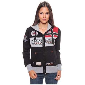 Geographical Norway Flyer Lady Sweatjack voor dames, sportief en elegant, zwart (zwart), XL