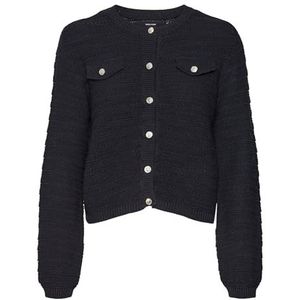 Vmvioletta - Gebreid Vest - O-hals - Lange Mouwen - Knoopsluiting - Standard Fit