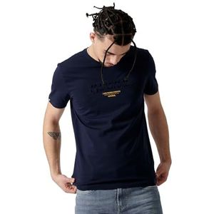 Kaporal, T-shirt, model Niraj, heren, marineblauw, M; slim fit, korte mouwen, ronde hals, Marine., M
