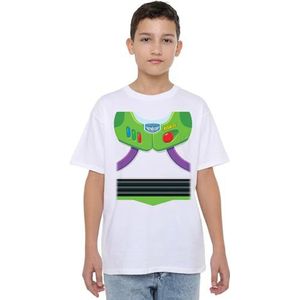 Toy Story Buzz Lightyear Kostuum Unisex Kids T-shirt, wit, 12-13 jaar, Wit, 12-13 jaar