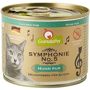GranataPet Symphonie No. 5 maaltijd PUR kip, natte katten voedsel zonder granen & zonder toegevoegde suikers, filet in natuurlijke gelei, delicatessen voor je kat, 6 x 200 g
