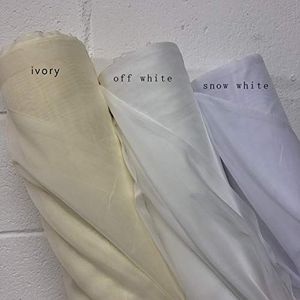 Megachest 118 inch breed puur wit voile gordijn bruiloft gordijn stof (gebroken wit, 20 meter lang)