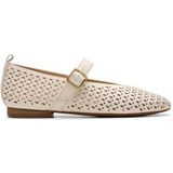 Clarks Fawna Jane Ballet Flat voor dames, Crème Leer, 35.5 EU