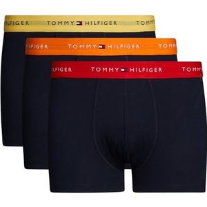 Tommy Hilfiger Heren Trunk (Pack van 3), Blauw (Yi Geel/Gewassen Oranje/Diepe Crim), S