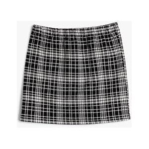 Koton Meisjes Mini Elastische Tailleband Soft Touch Rok, Black Check (9c9), 7-8 Jaar