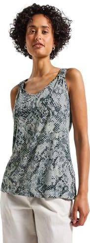 STREET ONE - Blousetop - Arona blue - Mouwloos - V-hals