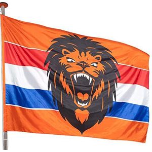 Boland 61876 - XXL vlag Holland, Brullende leeuw, grootte 200 x 300 cm, vlag, hangdecoratie, slinger, themafeest, verjaardag, EM, WM, fanartikel