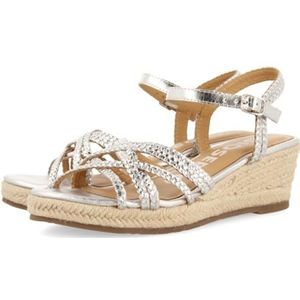 GIOSEPPO Gouden leren sandalen met sleehak voor dames, Foema gorro graduación, 40 EU